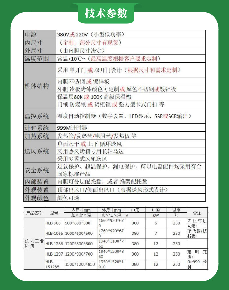 硅膠鍵盤烤箱技術(shù)參數(shù)